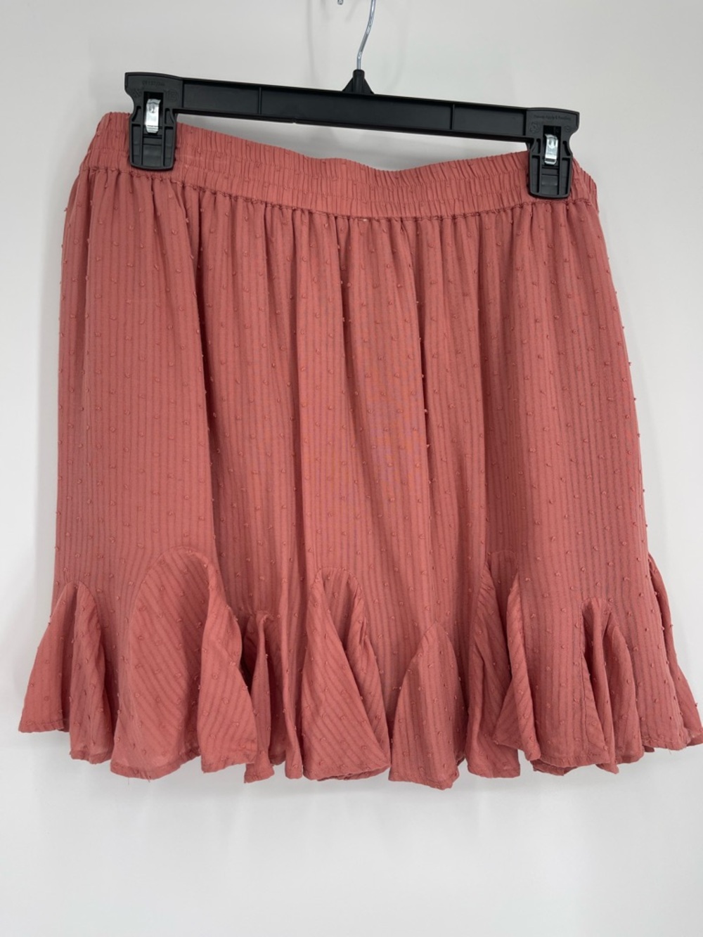 LOFT Pintucked Ruffle-Hem Mini Skirt L Boho Chic Cottagecore Coquette Soft Girl